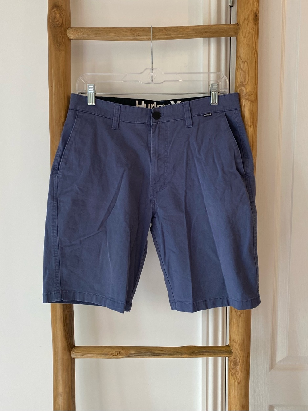 Hurley Chino Walk Shorts Men’s Size 32 Blue Cotton Blend Casual Summer Spring
